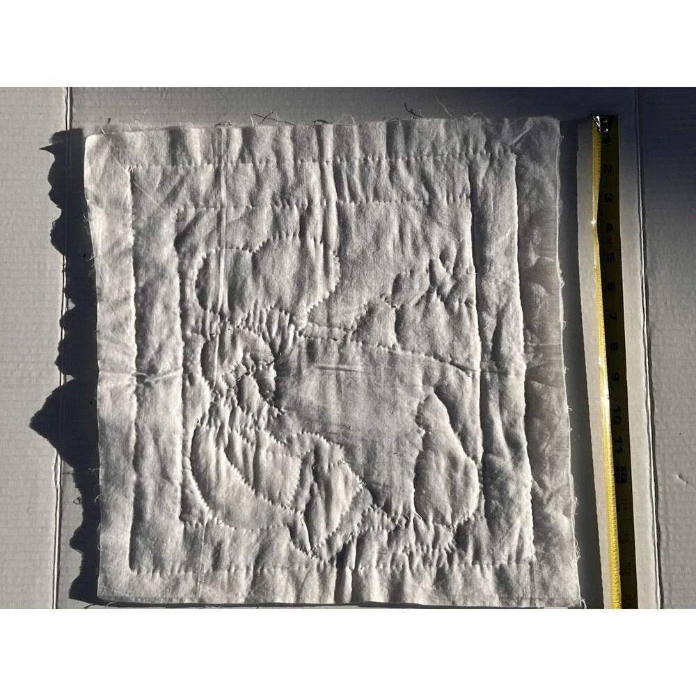 Vintage Handmade Applique Quilt Block Girl Cat Window Scene 15” Ozark Calico